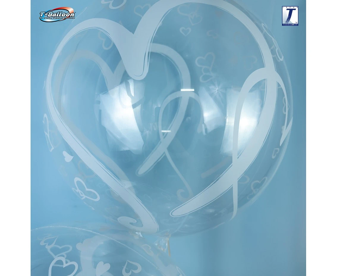 Balon Takara Bubble Balloon - Serca i serduszka, 400 mm/ 10 szt. (rozm. QL 18,5") KK